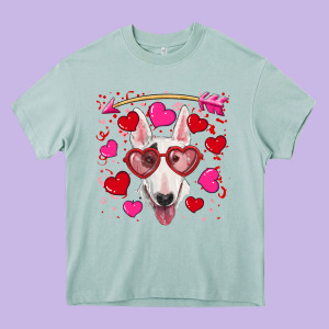 Valentine's Day  Bull Terrier Heavy Core Tee Designed By Ranaportraitstore