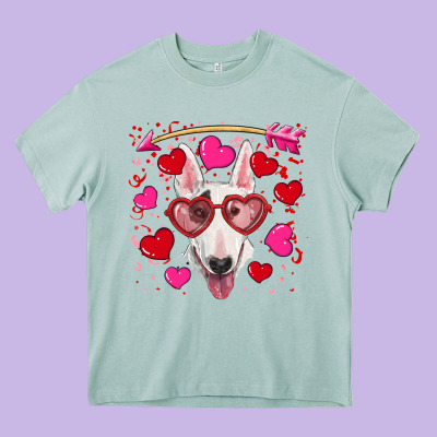 Valentine's Day  Bull Terrier Heavy Core Tee Designed By Ranaportraitstore