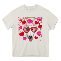 Cream Valentine's day  bull terrier Heavy Core Tee - RanaPortraitStore