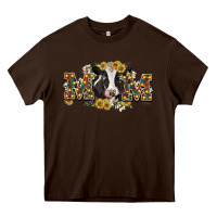 Chocolate Brown Mom with cow Heavy Core Tee - CowGirlArtShop