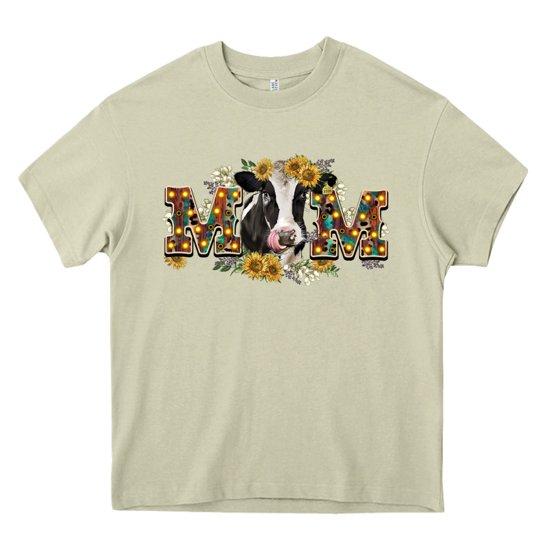 Mom With Cow Heavy Core Tee by CowGirlArtShop | Teevron
