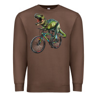 Chestnut t rex dinosaur riding dinosaur Premium Sweatshirt - RanaPortraitStore