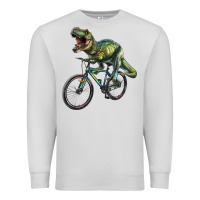 Dove Grey t rex dinosaur riding dinosaur Premium Sweatshirt - RanaPortraitStore