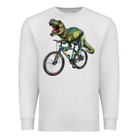 Oatmeal Heather t rex dinosaur riding dinosaur Premium Sweatshirt - RanaPortraitStore