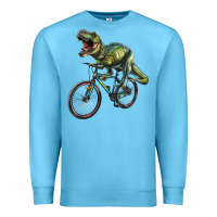 Ocean Blue t rex dinosaur riding dinosaur Premium Sweatshirt - RanaPortraitStore