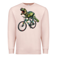 Pale Pink t rex dinosaur riding dinosaur Premium Sweatshirt - RanaPortraitStore