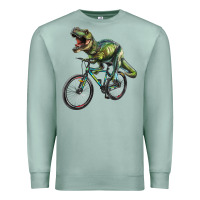 Seafoam t rex dinosaur riding dinosaur Premium Sweatshirt - RanaPortraitStore