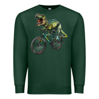 Sports Green t rex dinosaur riding dinosaur Premium Sweatshirt - RanaPortraitStore