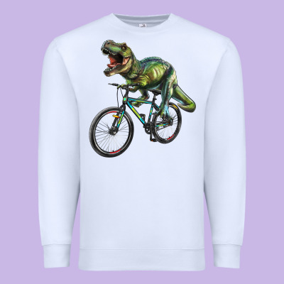 T Rex Dinosaur Riding Dinosaur Premium Sweatshirt Designed By Ranaportraitstore