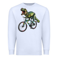 White t rex dinosaur riding dinosaur Premium Sweatshirt - RanaPortraitStore