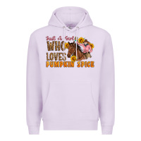 Lilac Just A Girl Who Loves Pumpkin Spice Cowgirl Premium Hoodie - Artiststas