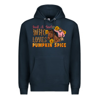 Navy Just A Girl Who Loves Pumpkin Spice Cowgirl Premium Hoodie - Artiststas