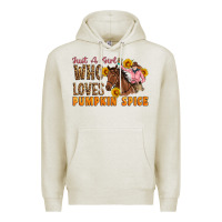 Oatmeal Heather Just A Girl Who Loves Pumpkin Spice Cowgirl Premium Hoodie - Artiststas