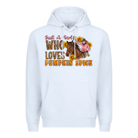 White Just A Girl Who Loves Pumpkin Spice Cowgirl Premium Hoodie - Artiststas