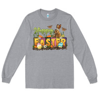 Heather Grey Happy Easter Long Sleeve Tee - LillyAllenDesigns