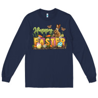 Navy Happy Easter Long Sleeve Tee - LillyAllenDesigns