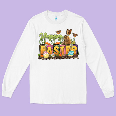 Happy Easter Long Sleeve Tee Designed By Lillyallendesigns