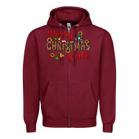 Burgundy merry christmas y'all Zipper Hoodie - JahusDesignShop
