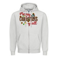 Dove Grey merry christmas y'all Zipper Hoodie - JahusDesignShop