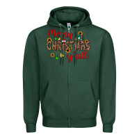 Sports Green merry christmas y'all Zipper Hoodie - JahusDesignShop