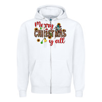 White merry christmas y'all Zipper Hoodie - JahusDesignShop