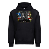 Black american flag with army boots Urban Hoodie - RanaPortraitStore