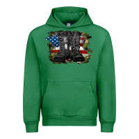 Emerald american flag with army boots Urban Hoodie - RanaPortraitStore