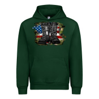 Forest Green american flag with army boots Urban Hoodie - RanaPortraitStore