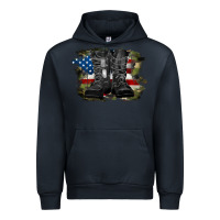 Navy american flag with army boots Urban Hoodie - RanaPortraitStore