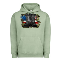 Pigment Oil Green american flag with army boots Urban Hoodie - RanaPortraitStore
