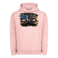 Pigment Salmon american flag with army boots Urban Hoodie - RanaPortraitStore