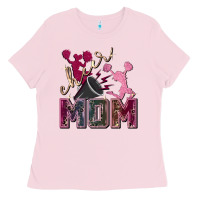 Bubblegum Pink Cheer mom Mother's Day Ladies Tee - FaDigitalArtStudio