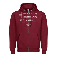 Burgundy democratic republican cocktail party funny Zipper Hoodie - artisFamous