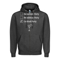 Charcoal Heather democratic republican cocktail party funny Zipper Hoodie - artisFamous