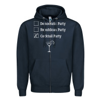 Navy democratic republican cocktail party funny Zipper Hoodie - artisFamous