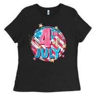 Black 4th of July Ladies Tee - FaDigitalArtStudio