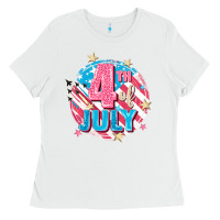 White 4th of July Ladies Tee - FaDigitalArtStudio