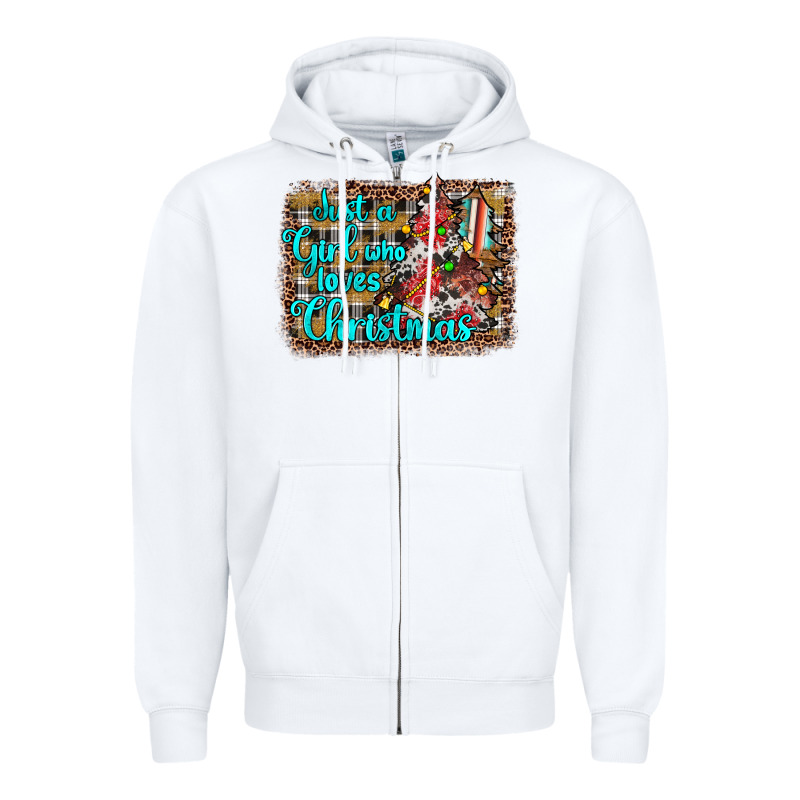 Just A Girl Who Loves Christmas Zipper Hoodie by JahusDesignShop | Teevron