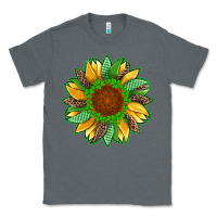 Charcoal Heather st patricks sunflower with leopard  shamrock and glitter Classic Tee - Artiststas