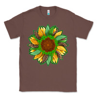 Chestnut st patricks sunflower with leopard  shamrock and glitter Classic Tee - Artiststas