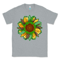 Heather Grey st patricks sunflower with leopard  shamrock and glitter Classic Tee - Artiststas