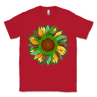 Red st patricks sunflower with leopard  shamrock and glitter Classic Tee - Artiststas