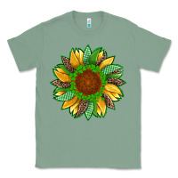 Sage st patricks sunflower with leopard  shamrock and glitter Classic Tee - Artiststas