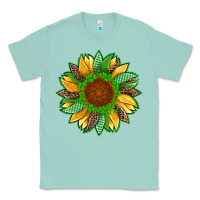 Seafoam st patricks sunflower with leopard  shamrock and glitter Classic Tee - Artiststas