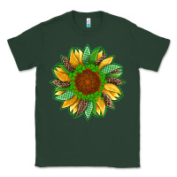 Sports Green st patricks sunflower with leopard  shamrock and glitter Classic Tee - Artiststas