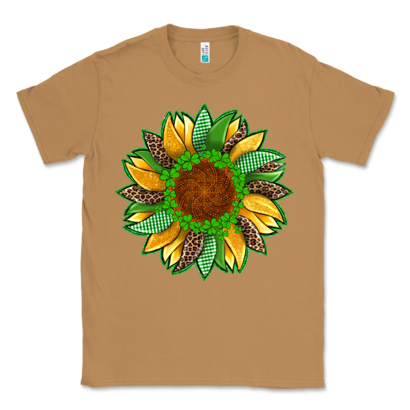 St Patricks Sunflower With Leopard  Shamrock And Glitter Classic Tee by Artiststas | Teevron