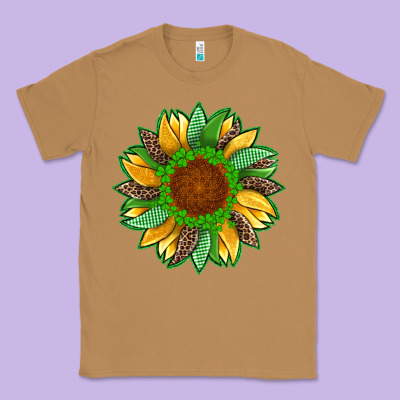 St Patricks Sunflower With Leopard  Shamrock And Glitter Classic Tee Designed By Artiststas
