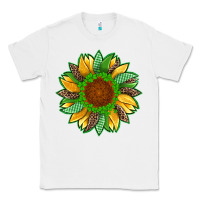 White st patricks sunflower with leopard  shamrock and glitter Classic Tee - Artiststas
