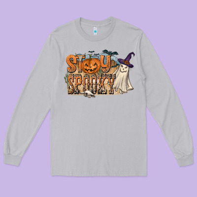Stay Spooky Long Sleeve Tee Designed By Cowhidedigitalart