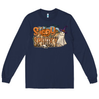 Navy Stay Spooky Long Sleeve Tee - CowhideDigitalArt